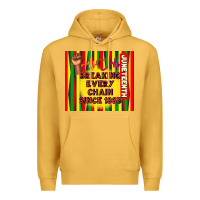 Mustard juneteenth breaking every chain since 1865 Premium Hoodie - TumblerDesignByShophia