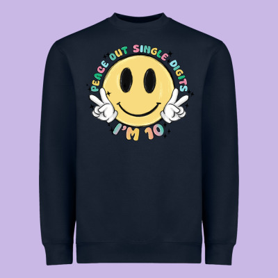Peace Out Single Digits Im 10 Heavyweight Sweatshirt Designed By Maliassmallbusiness