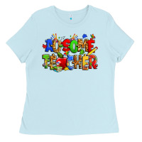 Baby Blue ausome autism teacher Ladies Tee - Zillion Design Studio