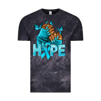 Cloud Black hope tealribbonovarian cancer nails Vintage Tee - NancyCooperArtShop