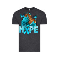 Vintage Black hope tealribbonovarian cancer nails Vintage Tee - NancyCooperArtShop