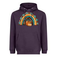 Plum Rainbow Thankful with Gemstone Heavyweight Hoodie - texasbilliewilder