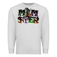 Dove Grey Momster with witch Premium Sweatshirt - NancyCooperArtShop