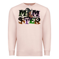 Pale Pink Momster with witch Premium Sweatshirt - NancyCooperArtShop