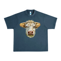 Midnight Navy Charolais bull face Urban Heavy Tee - LillyAllenDesigns