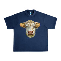 Navy Charolais bull face Urban Heavy Tee - LillyAllenDesigns