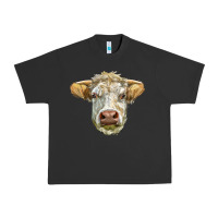 Pigment Black Charolais bull face Urban Heavy Tee - LillyAllenDesigns