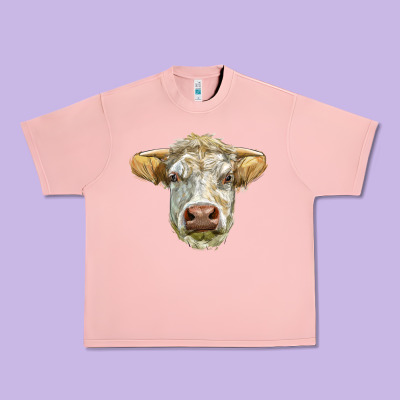 Charolais Bull Face Urban Heavy Tee Designed By Lillyallendesigns
