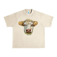 Sandshell Charolais bull face Urban Heavy Tee - LillyAllenDesigns
