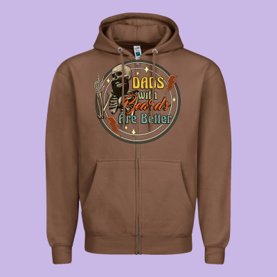 Dads With Beards Are Better Zipper Hoodie Designed By Artiststas