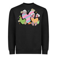 Black easter hearts Heavyweight Sweatshirt - MaliasSmallBusiness