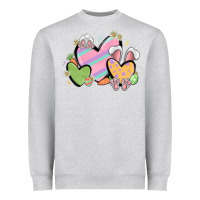 Heather Grey easter hearts Heavyweight Sweatshirt - MaliasSmallBusiness