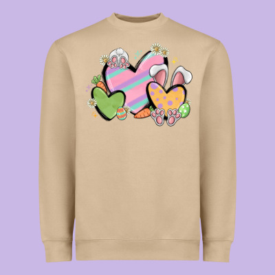Easter Hearts Heavyweight Sweatshirt Designed By Maliassmallbusiness