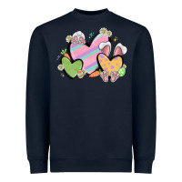 Navy easter hearts Heavyweight Sweatshirt - MaliasSmallBusiness