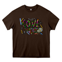 Chocolate Brown i love teaching Heavy Core Tee - CowhideDigitalArt
