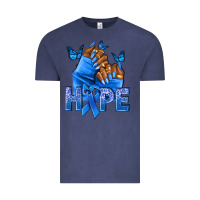 Vintage Denim hope blueribboncolon cancer nails Vintage Tee - NancyCooperArtShop