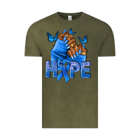 Vintage Olive hope blueribboncolon cancer nails Vintage Tee - NancyCooperArtShop