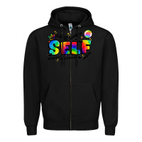 Black self love tie dye Zipper Hoodie - Artiststas