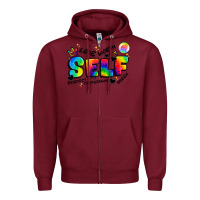 Burgundy self love tie dye Zipper Hoodie - Artiststas