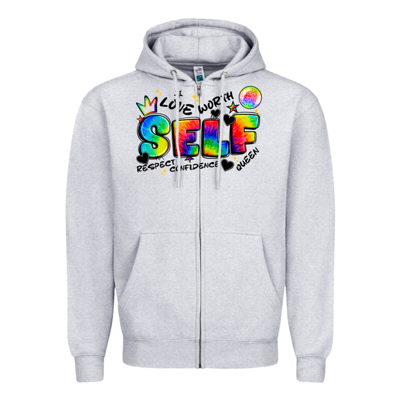 Self Love Tie Dye Zipper Hoodie by Artiststas | Teevron
