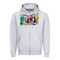 Heather Grey self love tie dye Zipper Hoodie - Artiststas