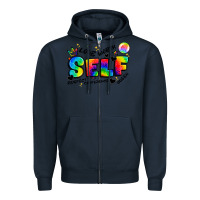 Navy self love tie dye Zipper Hoodie - Artiststas