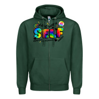 Sports Green self love tie dye Zipper Hoodie - Artiststas