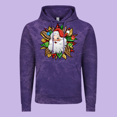 Santa Claus Sunflower Vintage Hoodie Designed By Jasminsmagicworld