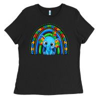 Black autism elephant rainbow Ladies Tee - Zillion Design Studio