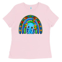 Bubblegum Pink autism elephant rainbow Ladies Tee - Zillion Design Studio