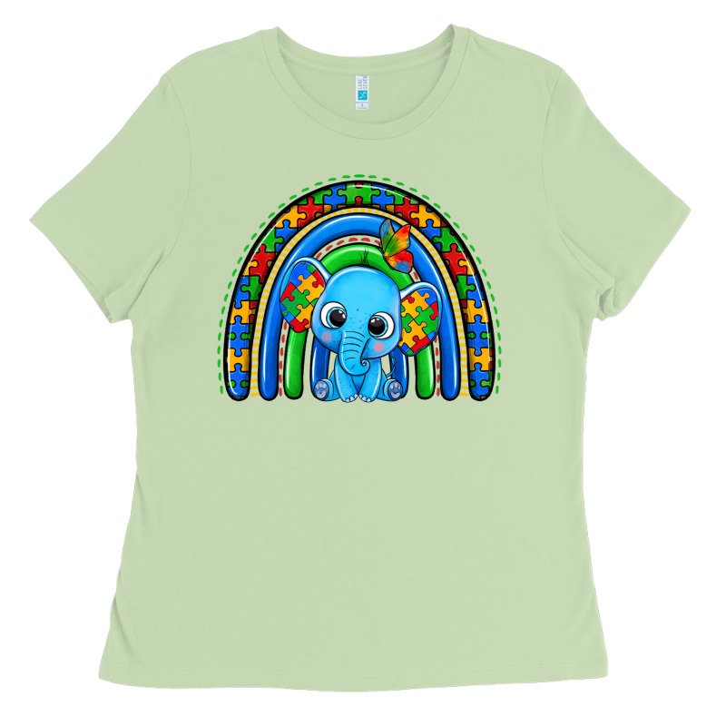 Autism Elephant Rainbow Ladies Tee by Zillion Design Studio | Teevron