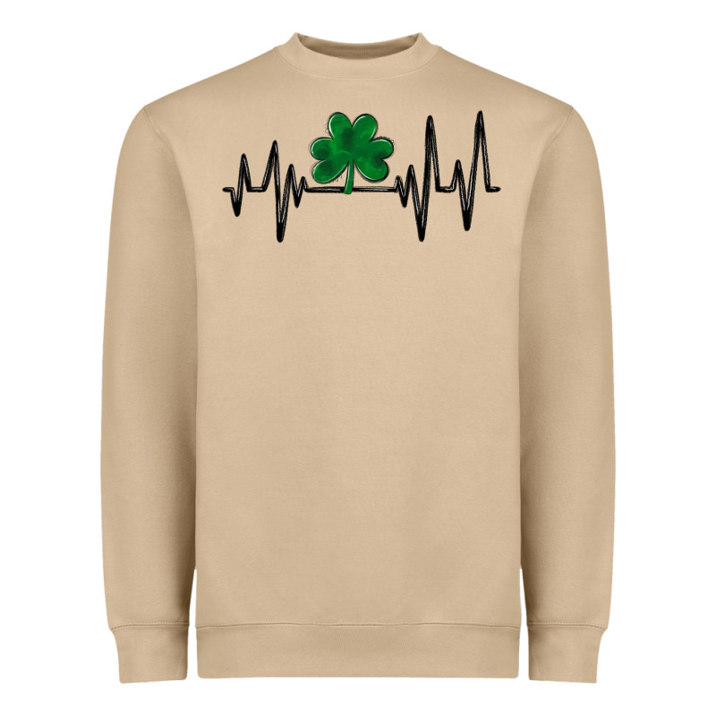 Shamrock Heartbeat Heavyweight Sweatshirt by MaliasSmallBusiness | Teevron