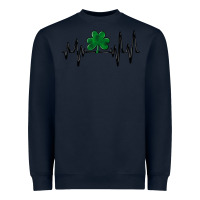 Navy shamrock heartbeat Heavyweight Sweatshirt - MaliasSmallBusiness