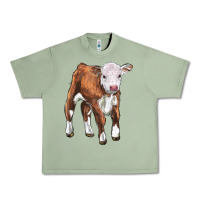 Oil Green hereford calf Urban Heavy Tee - LillyAllenDesigns