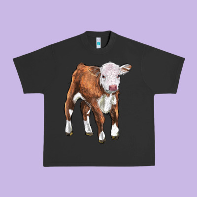 Hereford Calf Urban Heavy Tee Designed By Lillyallendesigns