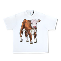 White hereford calf Urban Heavy Tee - LillyAllenDesigns