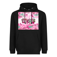 Black Breast Cancer Teacher Heavyweight Hoodie - NancyCooperArtShop