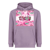 Lavender Breast Cancer Teacher Heavyweight Hoodie - NancyCooperArtShop