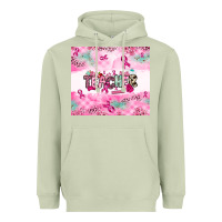 Matcha Breast Cancer Teacher Heavyweight Hoodie - NancyCooperArtShop