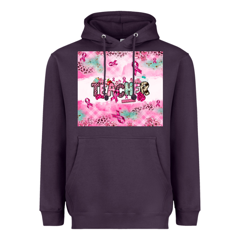 Breast Cancer Teacher Heavyweight Hoodie by NancyCooperArtShop | Teevron
