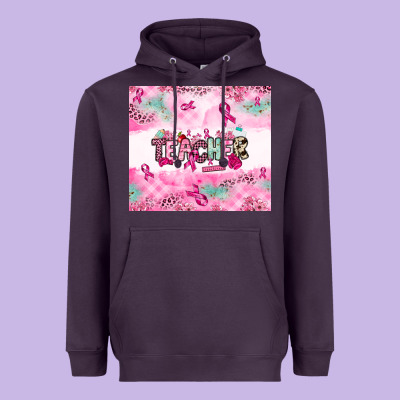 Breast Cancer Teacher Heavyweight Hoodie Designed By Nancycooperartshop