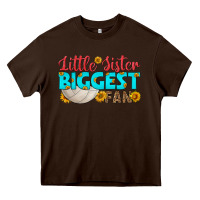 Chocolate Brown little sister biggest fan Heavy Core Tee - HRA Design Shop