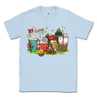 Dusty Blue camp coffee drink Classic Tee - MaliasSmallBusiness