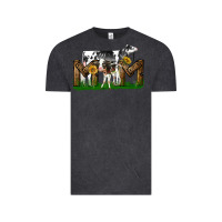 Vintage Black Western Holstein Cow And Baby Cow Mom Vintage Tee - LillyAllenDesigns