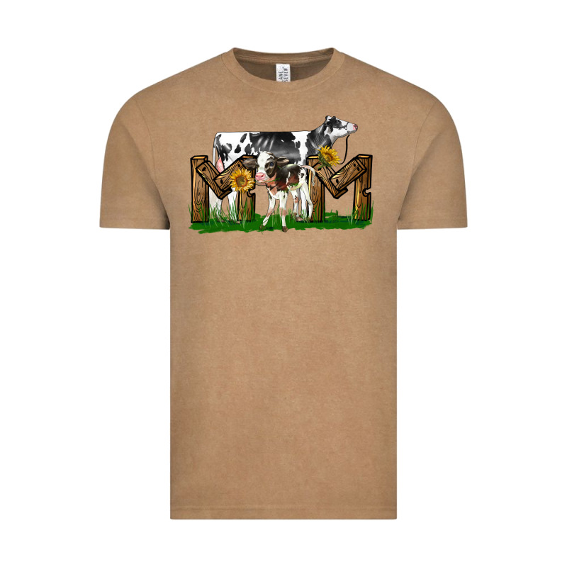 Western Holstein Cow And Baby Cow Mom Vintage Tee by LillyAllenDesigns | Teevron