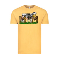 Vintage Mustard Western Holstein Cow And Baby Cow Mom Vintage Tee - LillyAllenDesigns