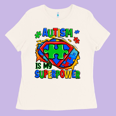 Autism Is My Superpower Ripped Shirt Ladies Tee Designed By Zillion Design Studio
