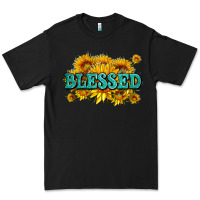 Black glitter blessed with sunflowers Premium Tee - AdoDesignShop