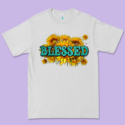 Glitter Blessed With Sunflowers Premium Tee Designed By Adodesignshop