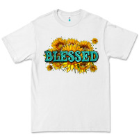 White glitter blessed with sunflowers Premium Tee - AdoDesignShop